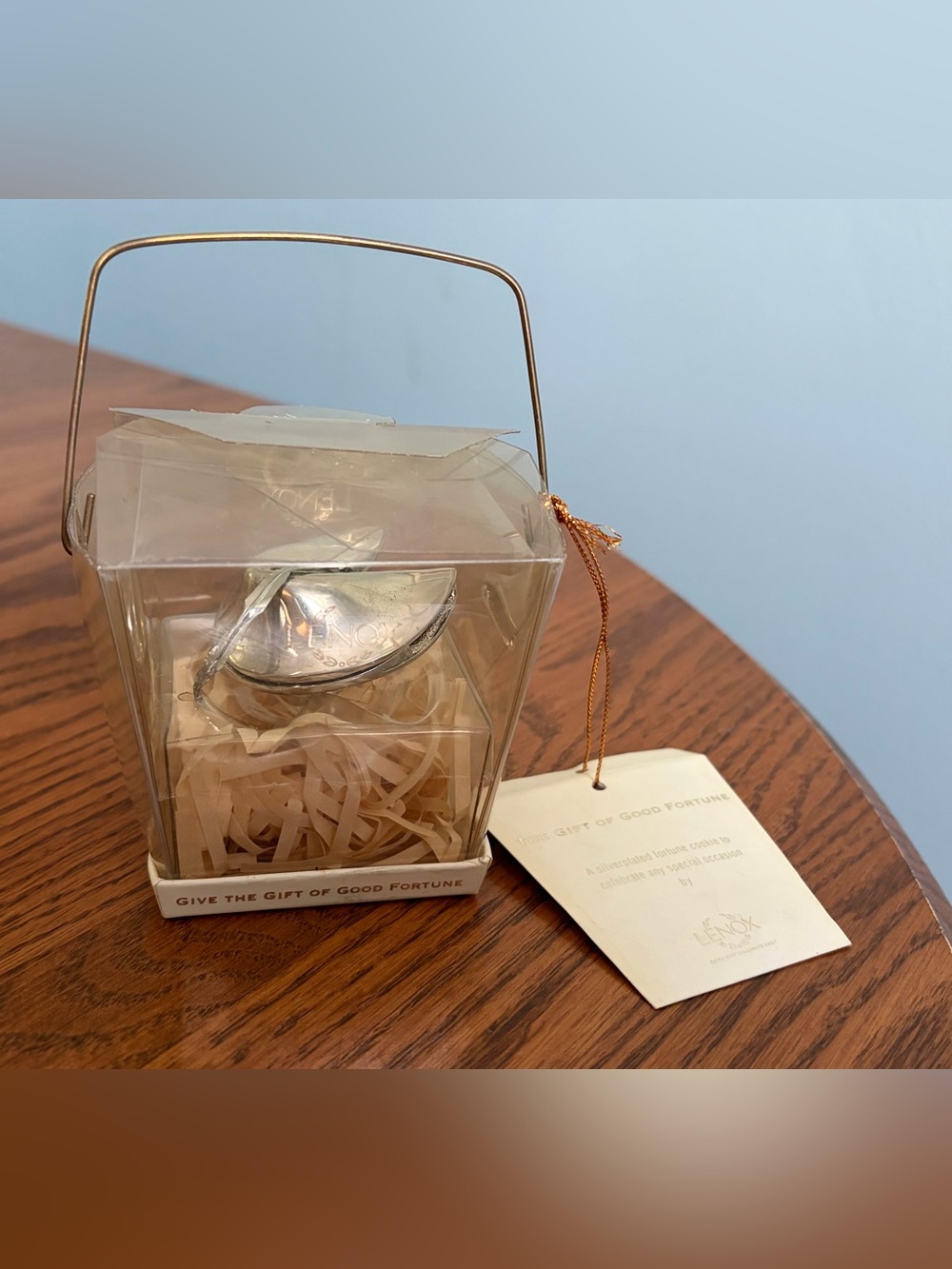 Silver plated Fortune Cookie 
Made by Lenox